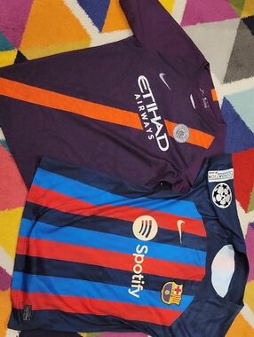 Soccer Shirts-  Nike - Boys XL Purple - Mens Small Red, Blue Stripes